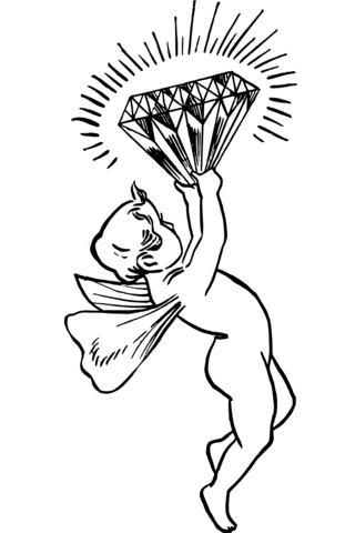 Cupid Diamond Coloring Page